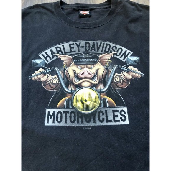 Harley Davidson Motorcycles Halifax Nova Scotia Pig Privateers Black T Shirt XXL - Picture 2 of 5